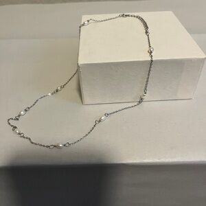 Elegant Silver Pearl Necklace